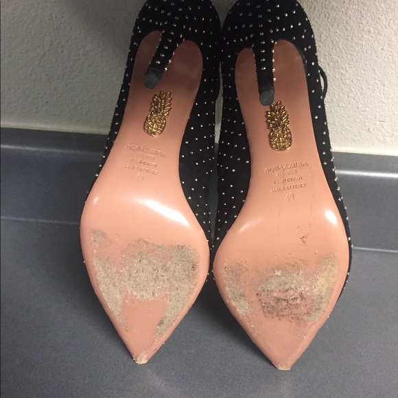 PRE-OWNED AQUAZZURA CHRISTY STUDDED PUMPS SZ 41 - Picture 11 of 11